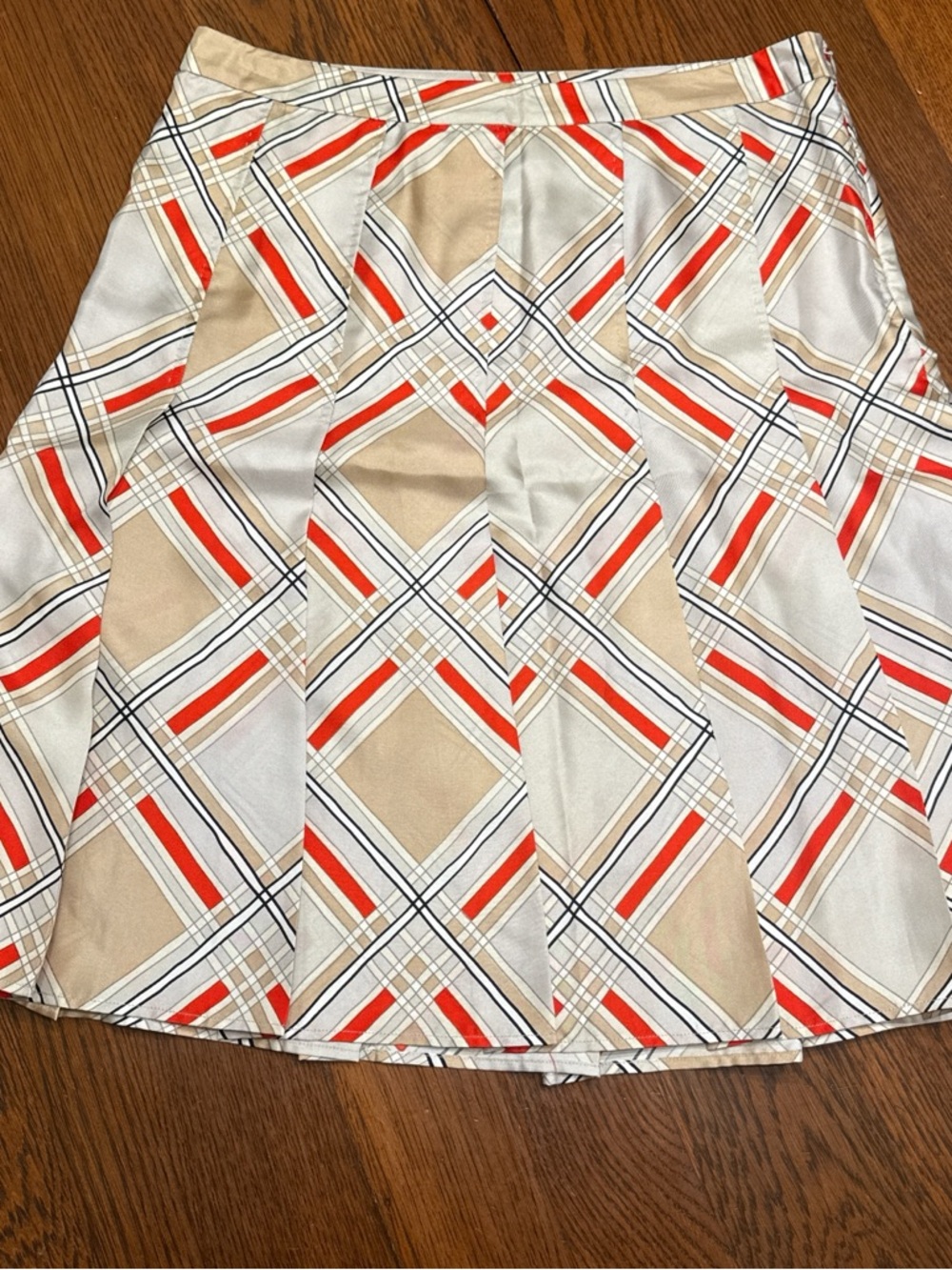 NWT GAP 100% silk Y2K Plaid A-Line Skirt
